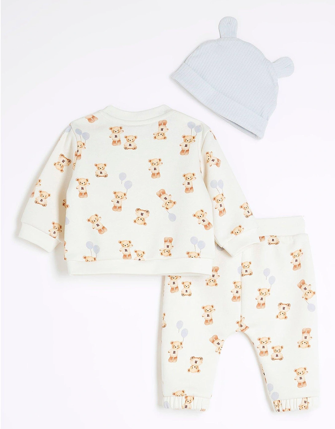 Baby Boys Bear Balloon Sweatshirt Set - Cream