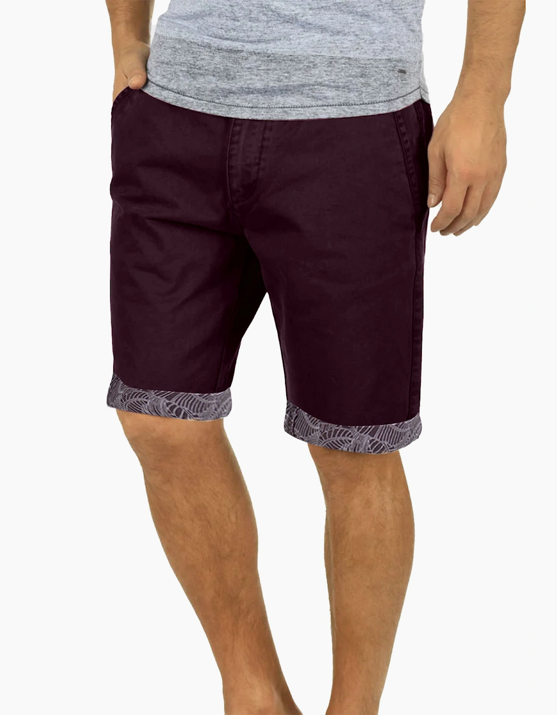 Threadbare Men's THREADBARE Mens Chino Shorts Cotton Knee Length Summer Bermuda Casual Shorts NEW - Red