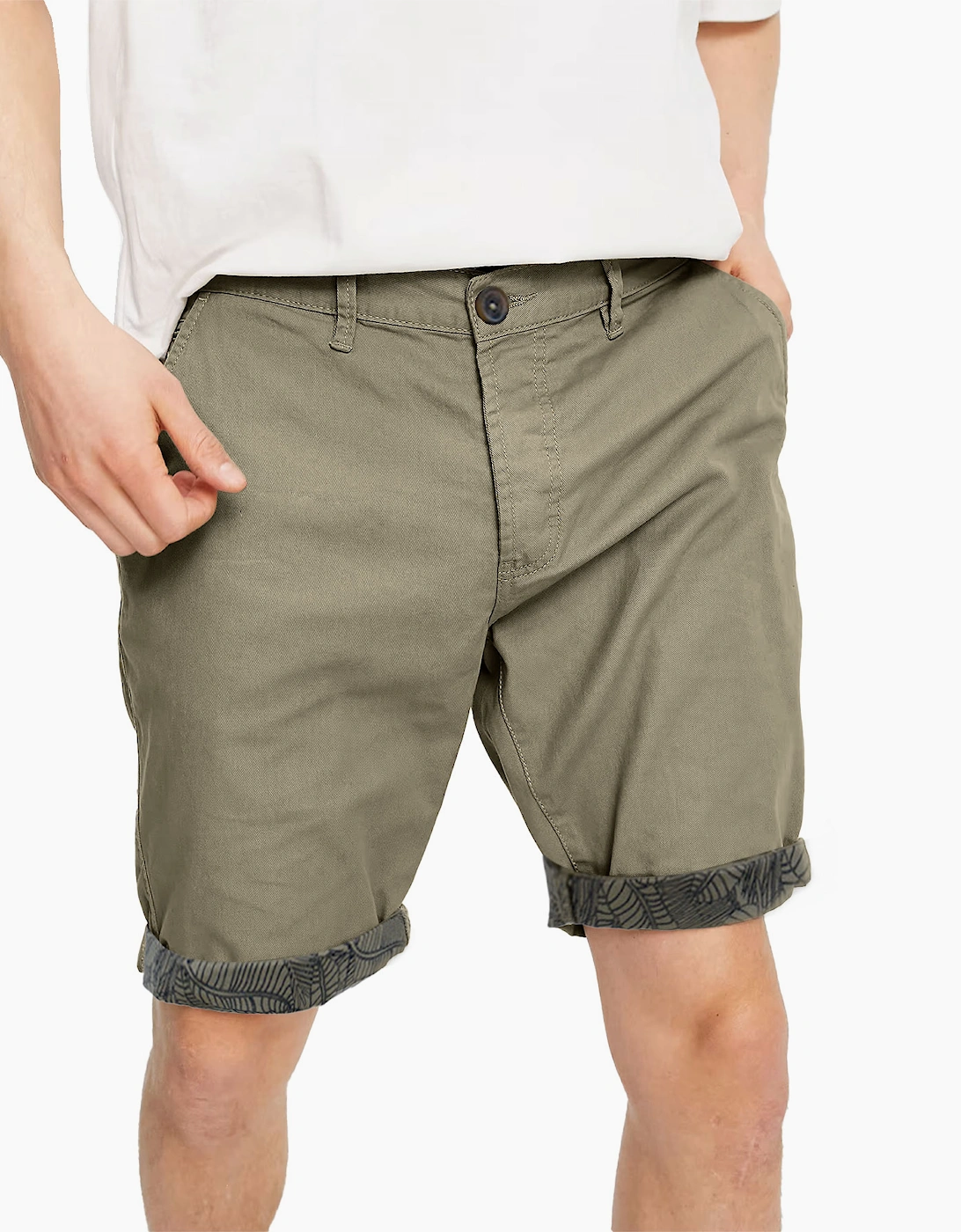 Threadbare Men's THREADBARE Mens Chino Shorts Cotton Knee Length Summer Bermuda Casual Shorts NEW - Cream