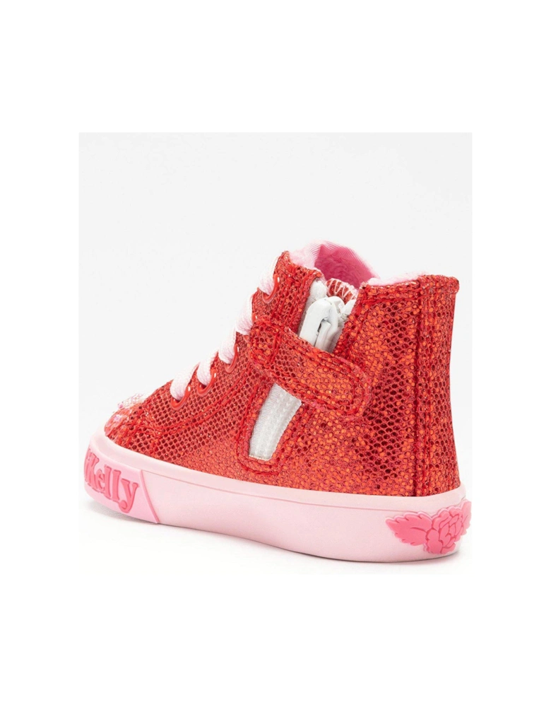 Toddler Dafne B Embellished Faux Fur Lined High Top - Red