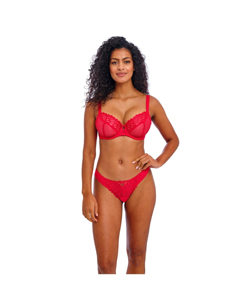 Loveland Underwired Plunge Bra - Red