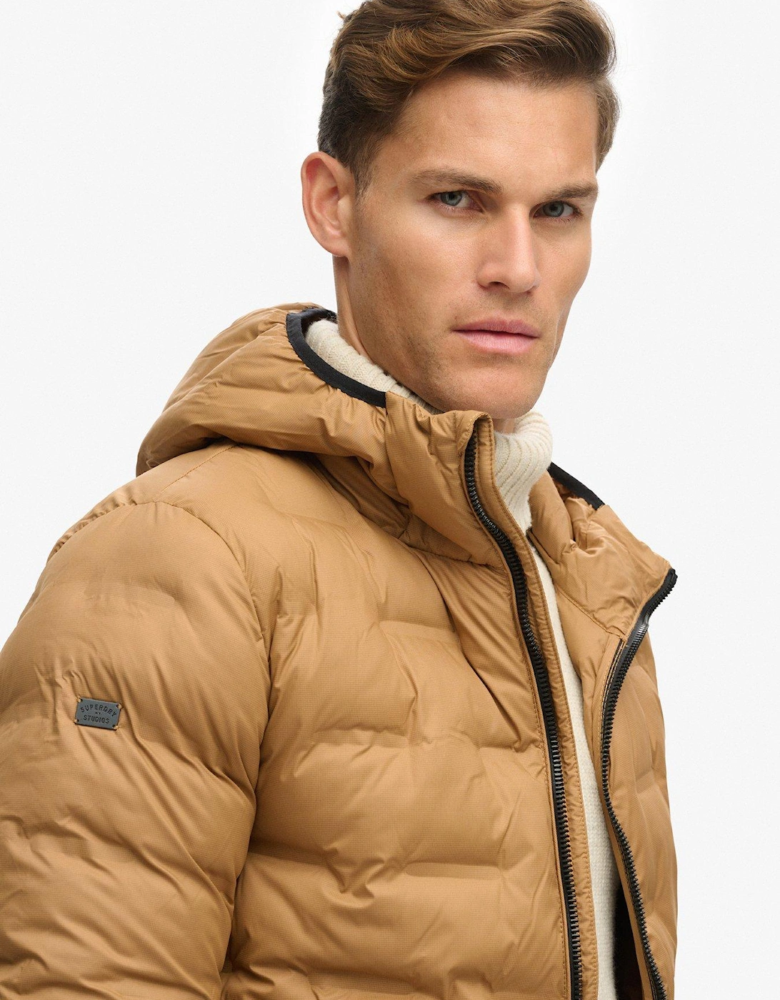 Studios Quilted Padded Jacket - Light Brown