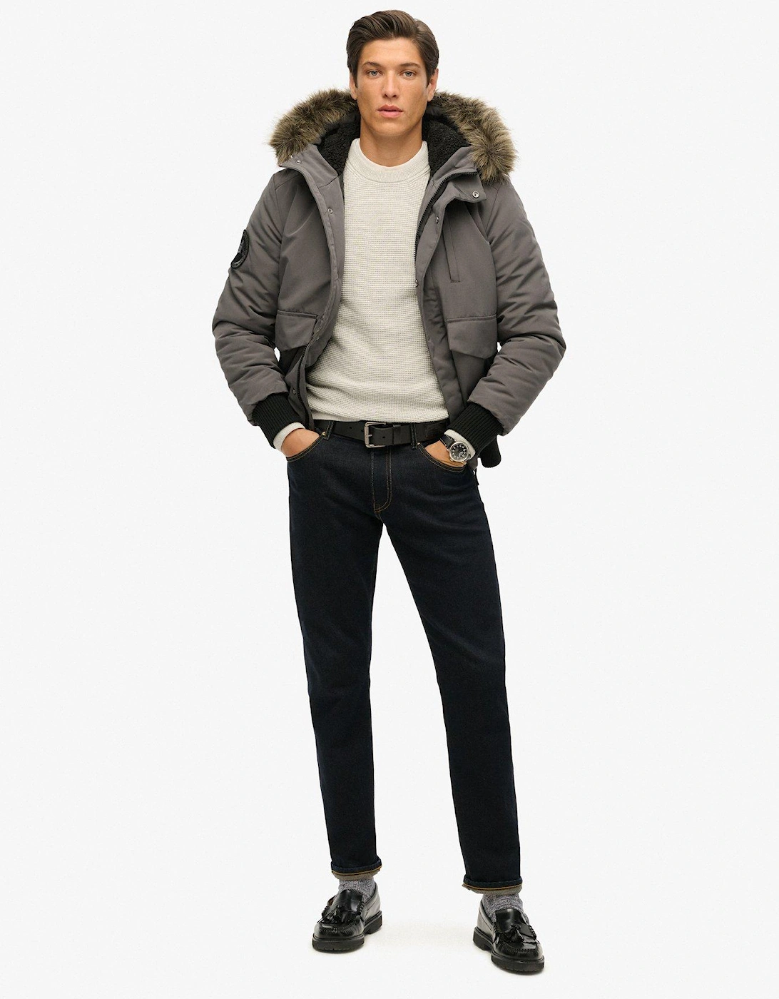 Everest Hooded Padded Jacket - Dark Grey