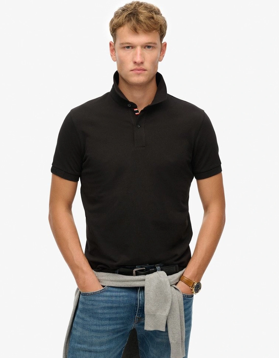 Men's City Pique Polo Black, 6 of 5