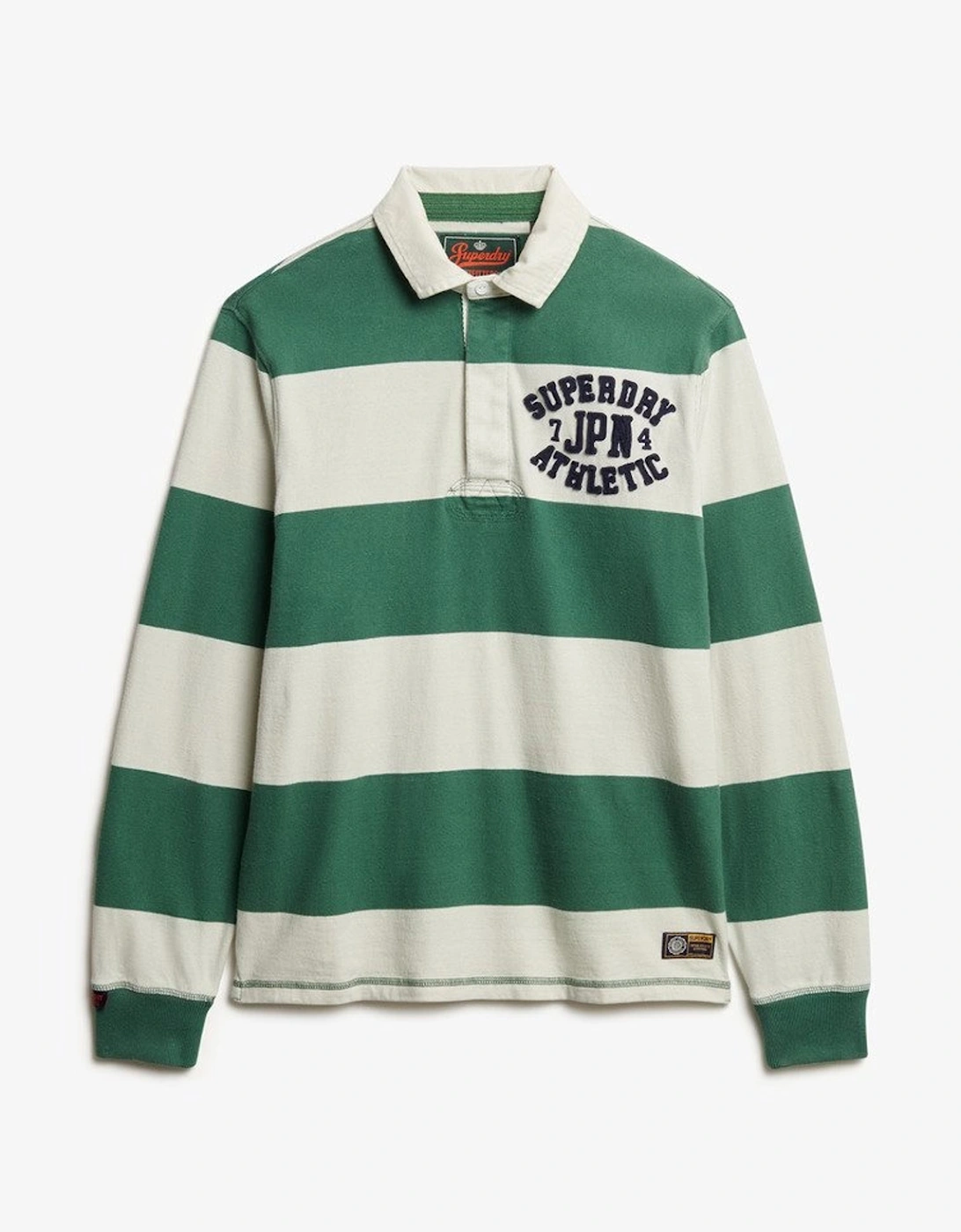 Men's Vintage Athletic Rugby Shirt Green Stripe