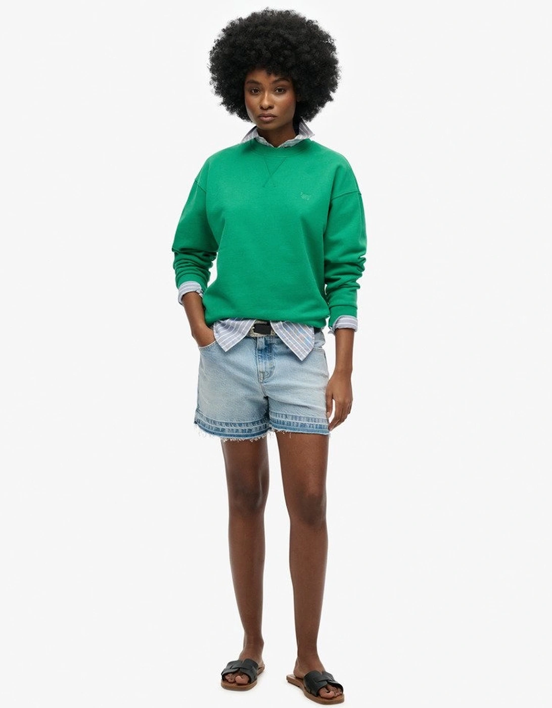 Women's Studios Crew Jumper Drop Kick Green