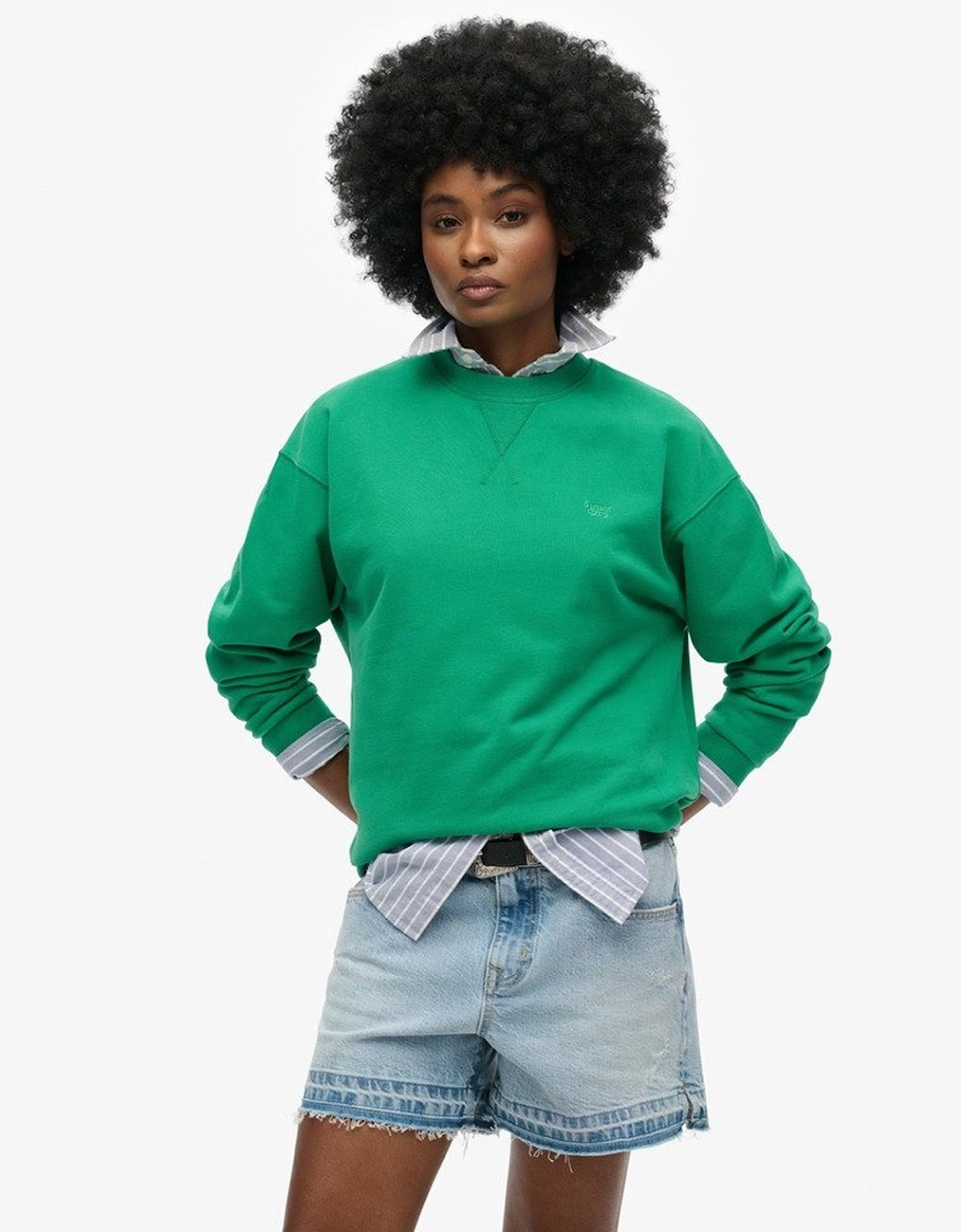 Women's Studios Crew Jumper Drop Kick Green, 5 of 4