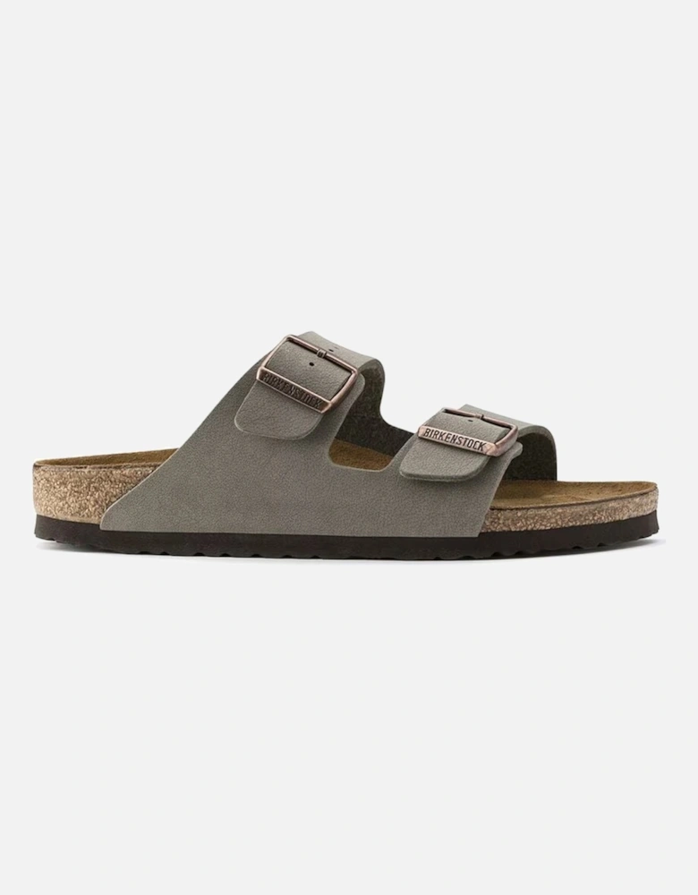 Birkenstock Women's Arizona Birko-Flor Birkibuc Regular Fit Stone