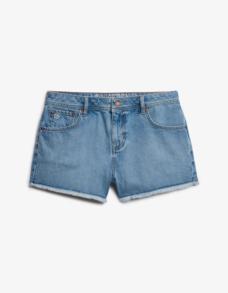 Women's Mid Rise Denim Hot Short Ice Pool Pale Blue