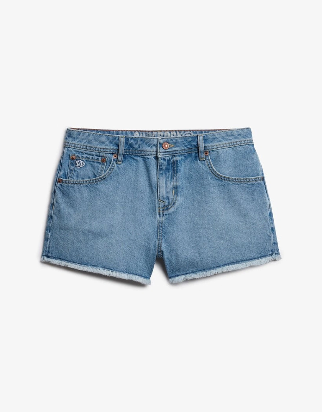 Women's Mid Rise Denim Hot Short Ice Pool Pale Blue