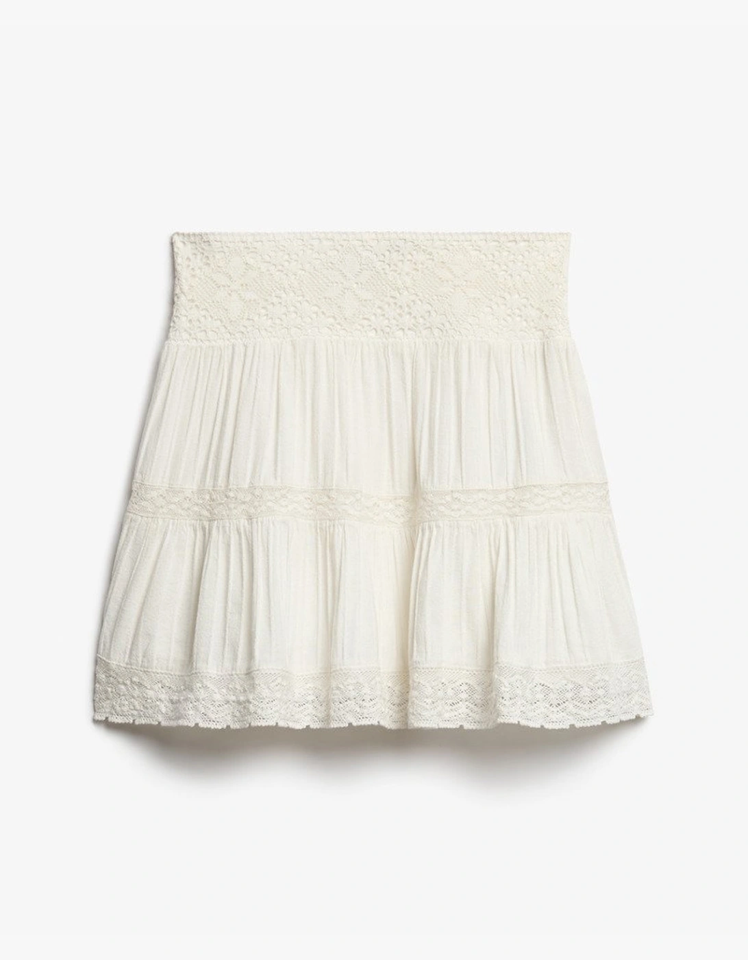 Women's Ibiza Lace Mix Mini Skirt Off White