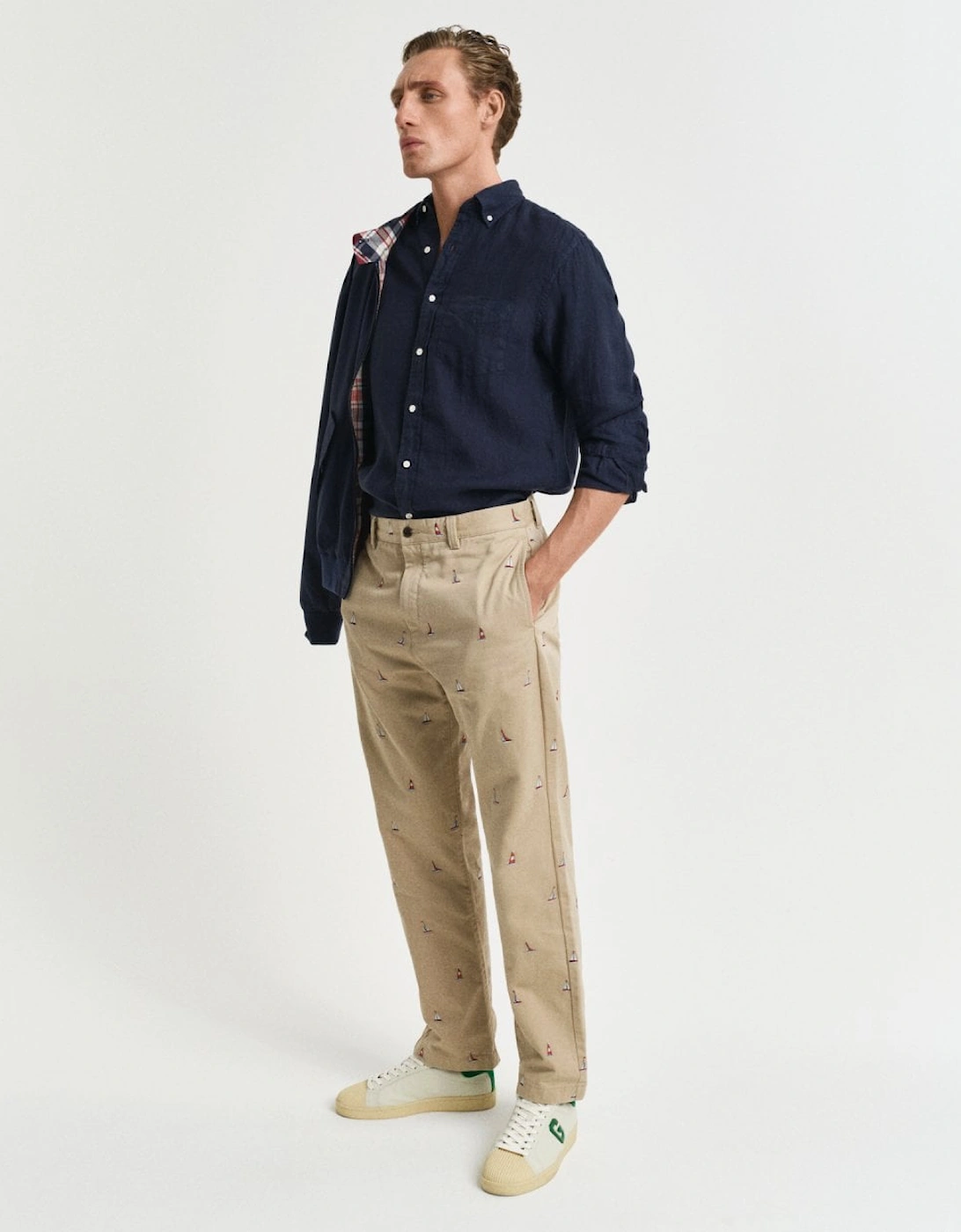 Mens Regular Garment Dyed Linen Shirt