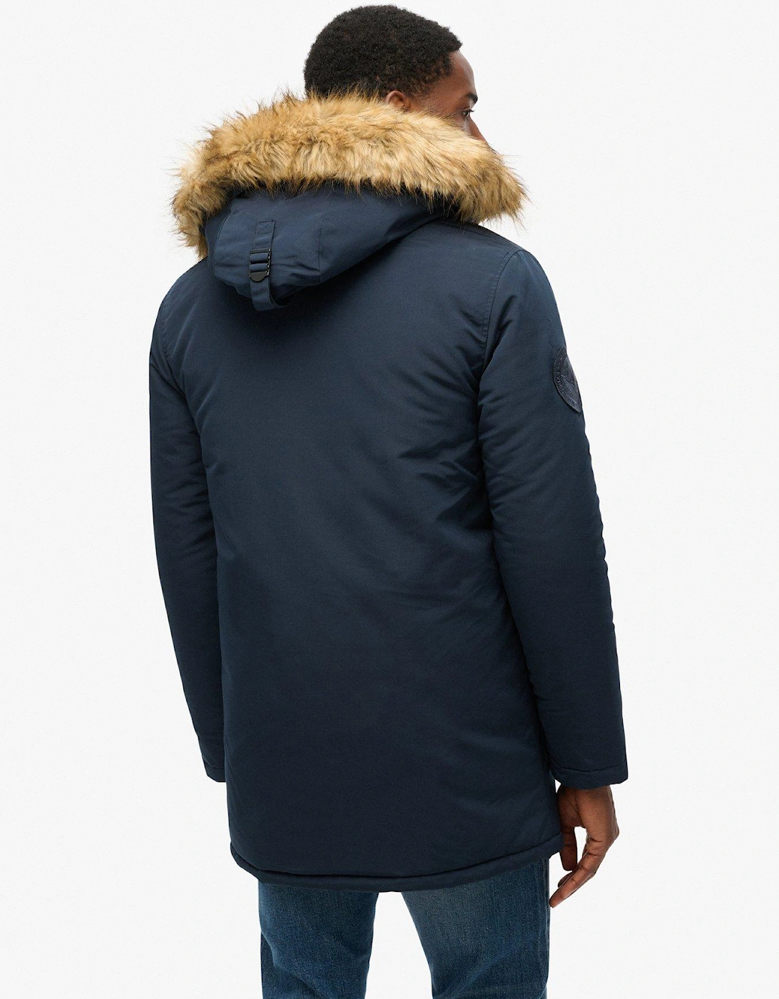 Everest Faux Fur Parka Jacket - Navy