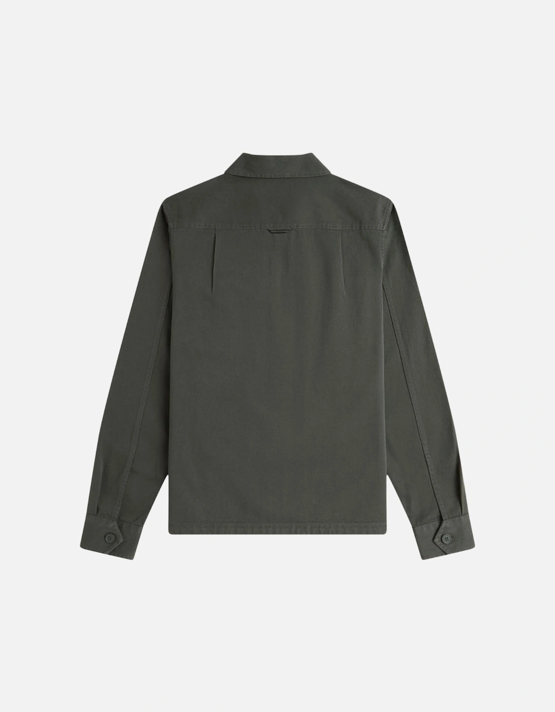 Twill Zip Through Overshirt - Field Green