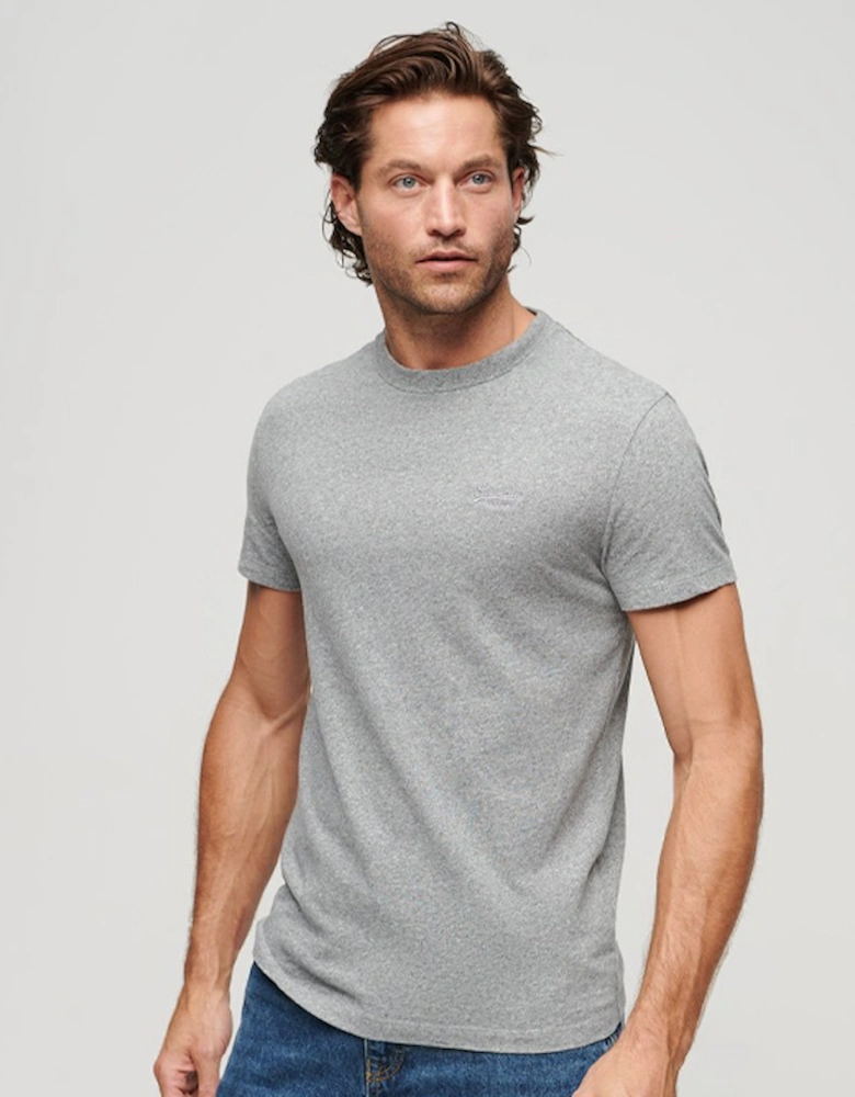 Men's Organic Cotton Essential Logo T-Shirt Noos Grey Marl