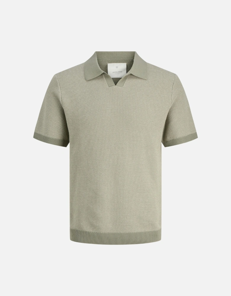 Mens Ceaston Knit Split Short Sleeve Polo Shirt