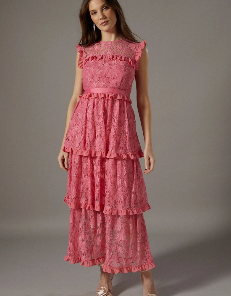 Lace Ruffle Tiered Dress