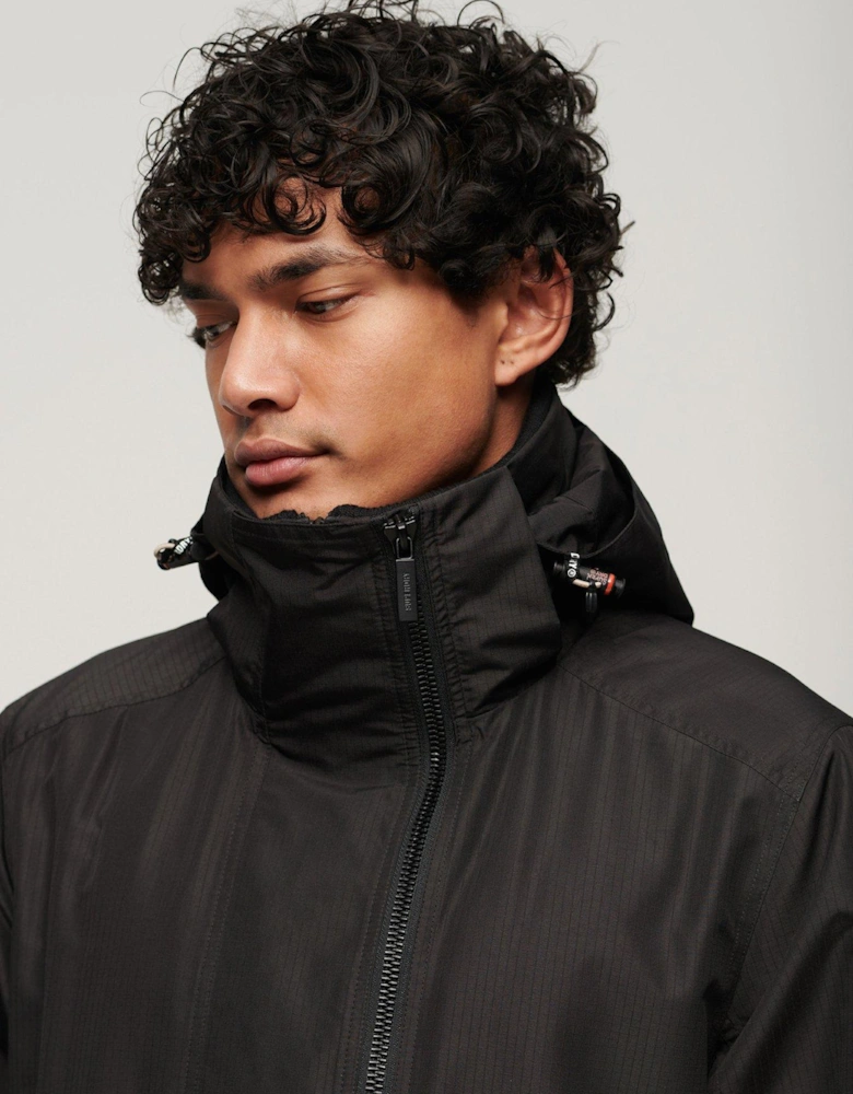 Hooded Yachter Windbreaker Jacket - Black