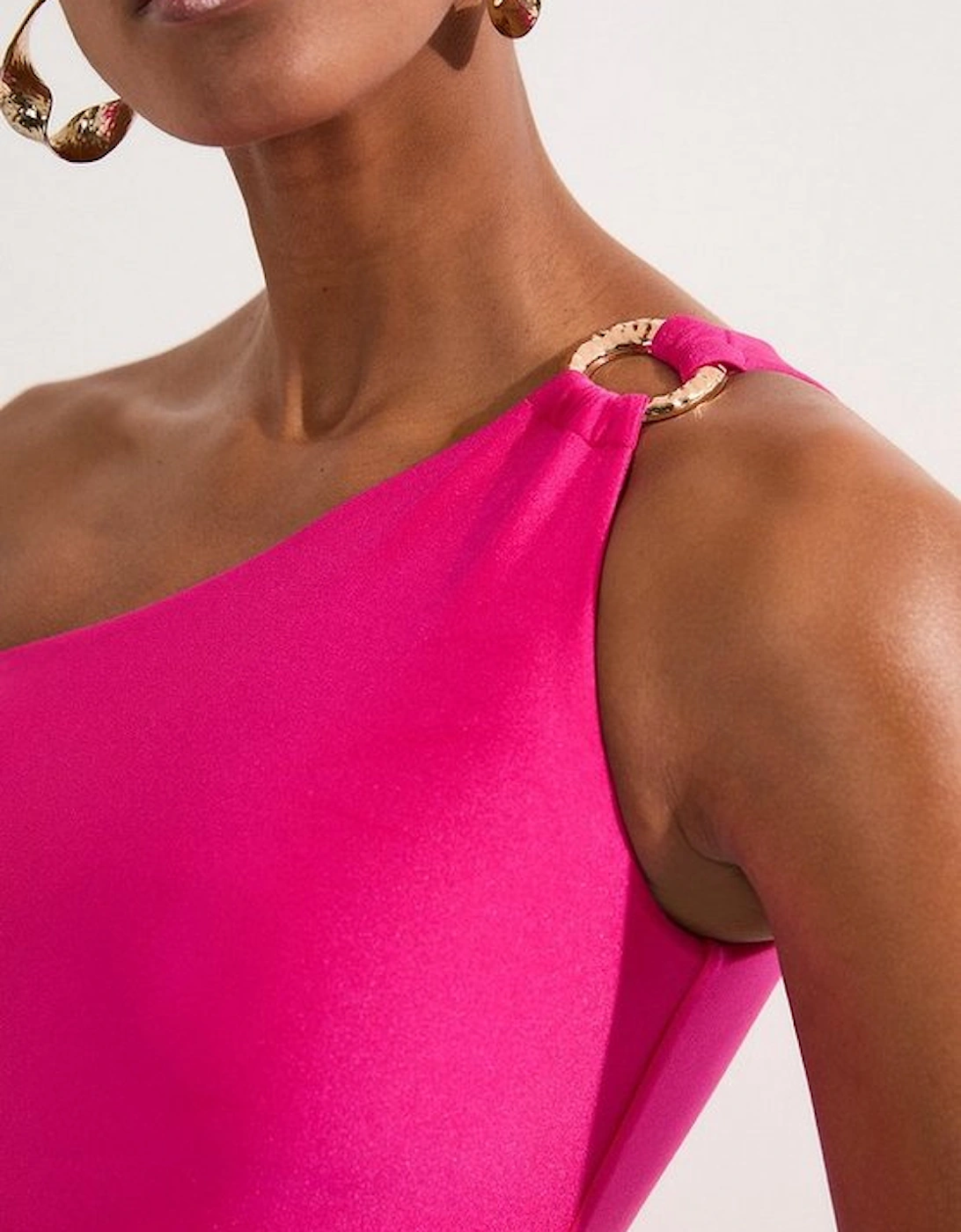 One Shoulder Cut Out Swimsuit