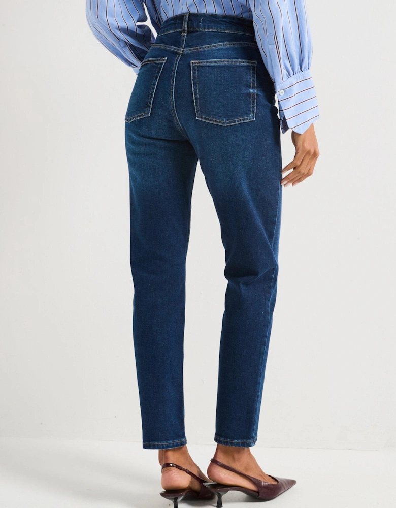 Comfort Girlfriend Straight Leg Jeans - Dark Wash