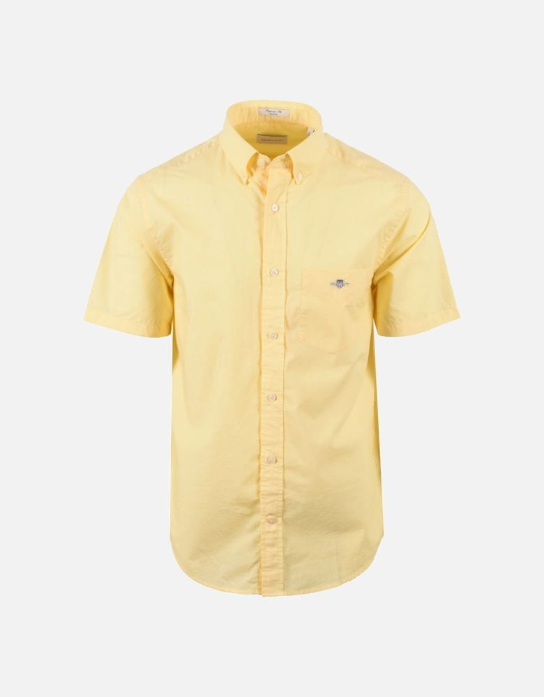 Reg Poplin Short Sleeve Shirt Banana Yellow