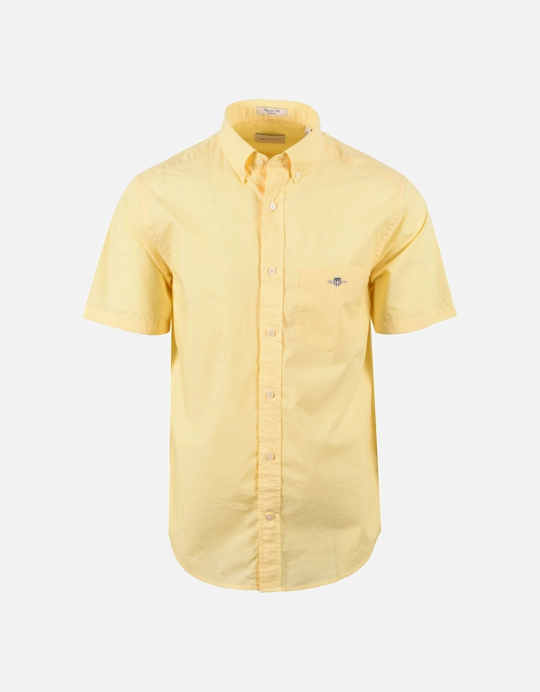 Reg Poplin Short Sleeve Shirt Banana Yellow, 5 of 4