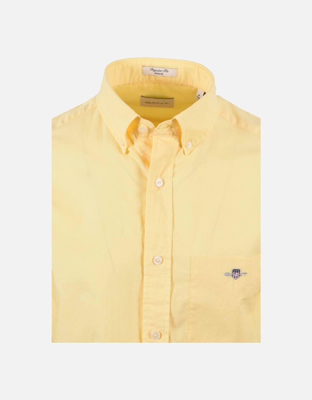 Reg Poplin Short Sleeve Shirt Banana Yellow