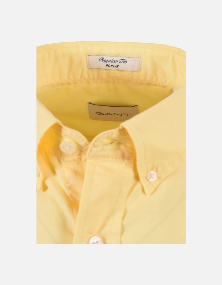 Reg Poplin Short Sleeve Shirt Banana Yellow