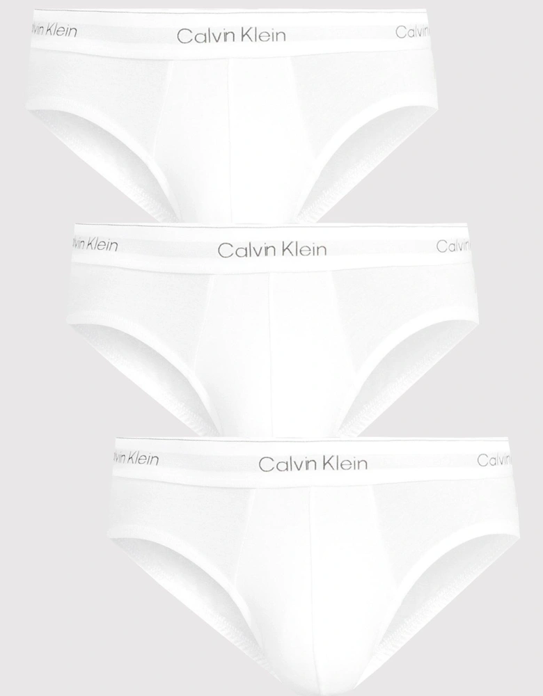 Icon Cotton Stretch 3 Pack Hip Briefs - White