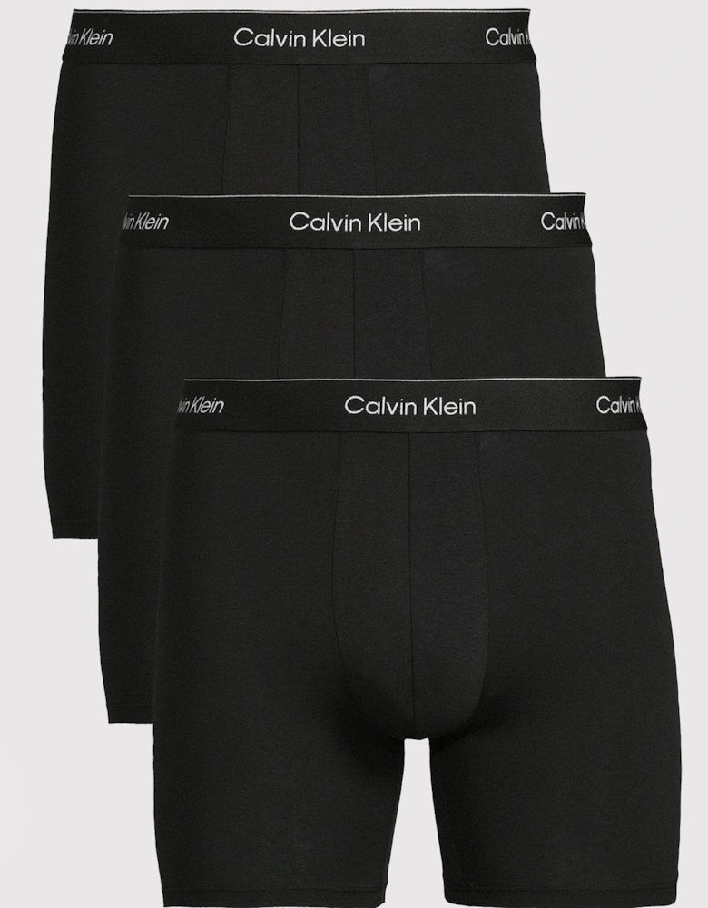 3 Pack of Icon Cotton Stretch 3 Pack Boxer Briefs - Black