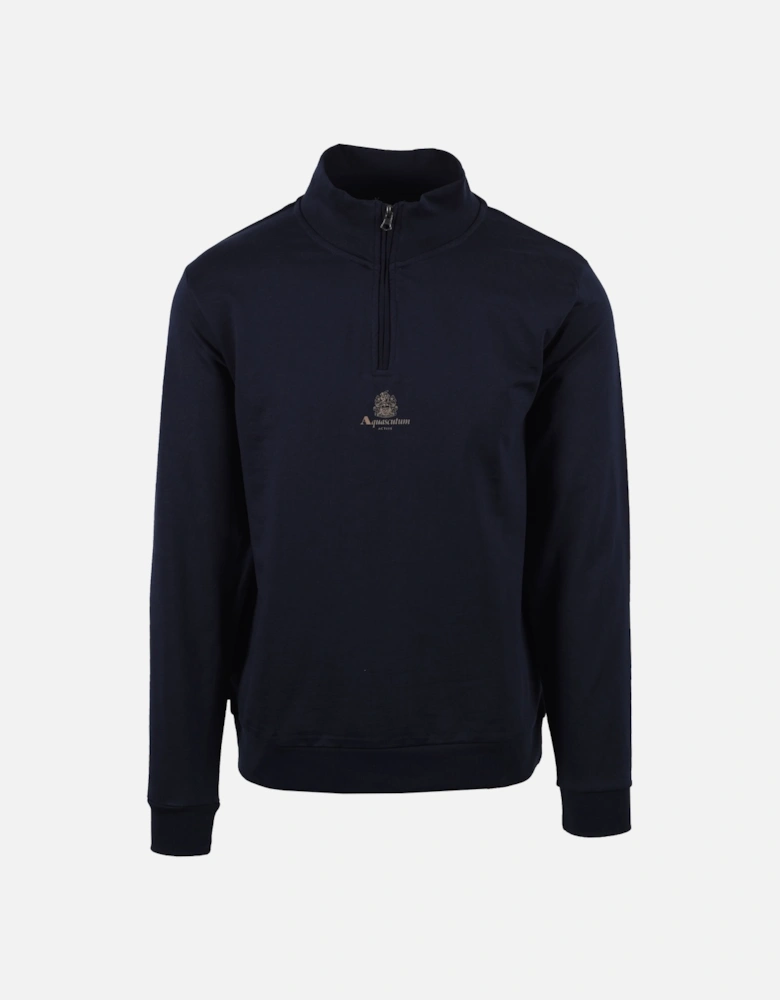 Small Logo Half Zip Navy