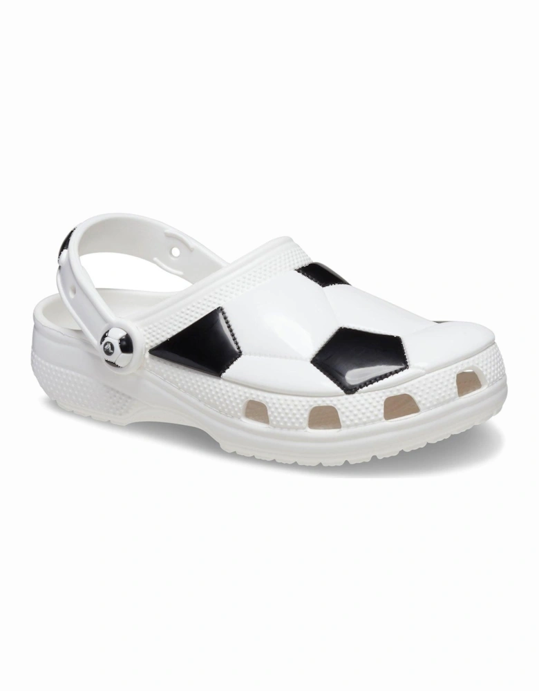 Classic Soccer Ball Clog K - White