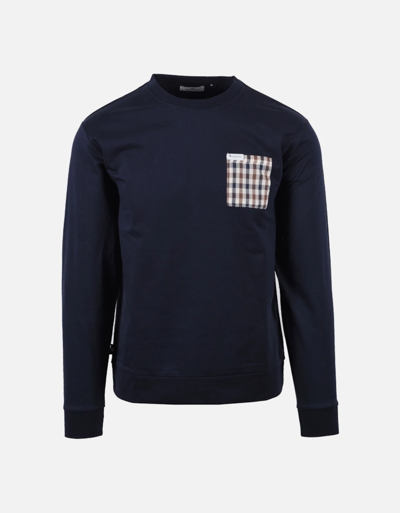 Iconic Pocket Crew Neck Sweatshirt Navy