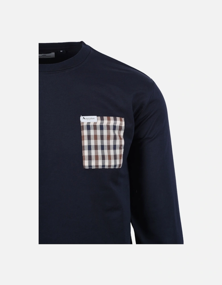 Iconic Pocket Crew Neck Sweatshirt Navy