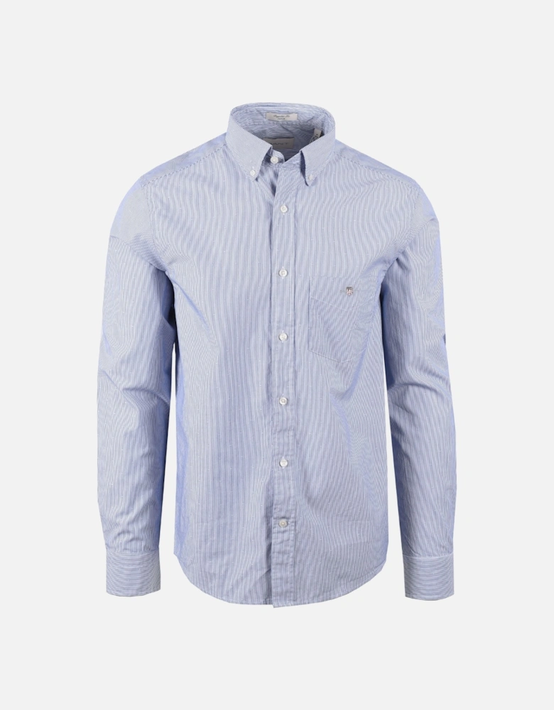 Reg Dobby Dot Stripe Shirt College Blue