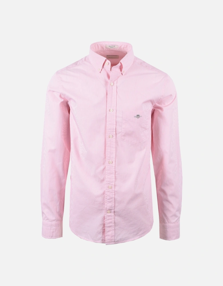 Reg Dobby Dot Stripe Shirt Geranium Pink