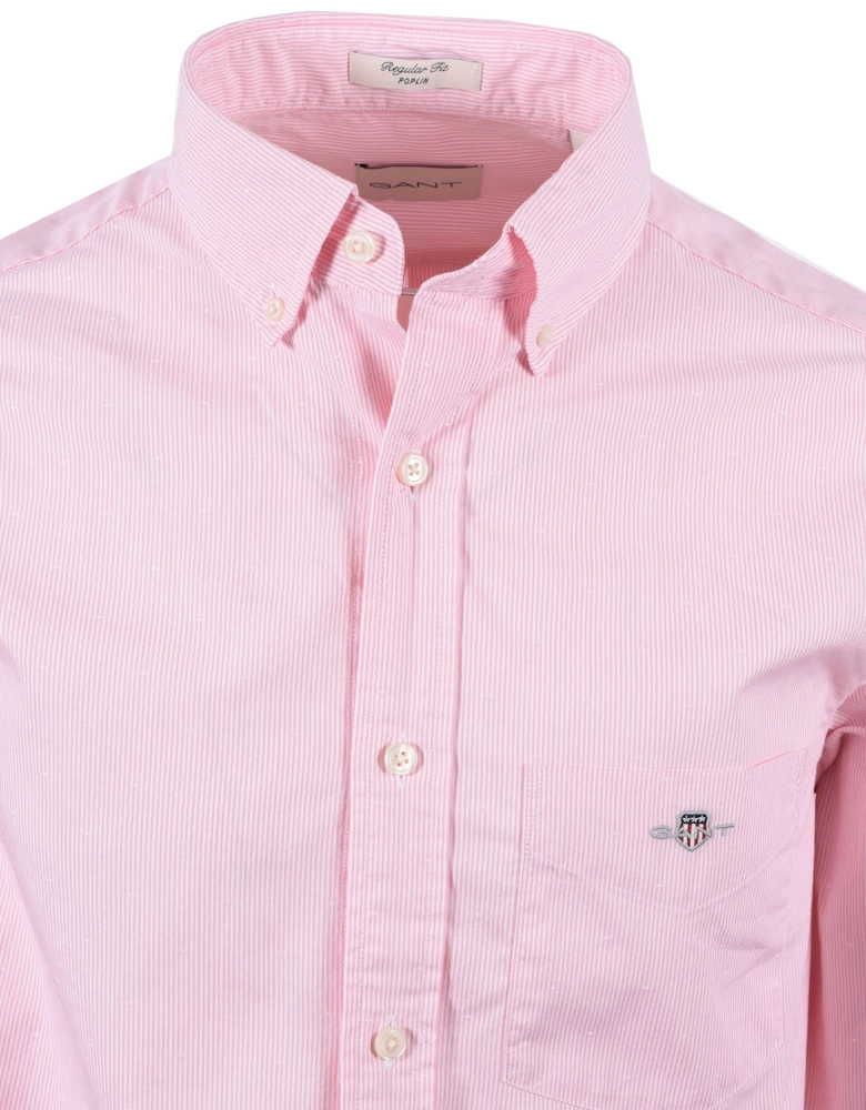 Reg Dobby Dot Stripe Shirt Geranium Pink