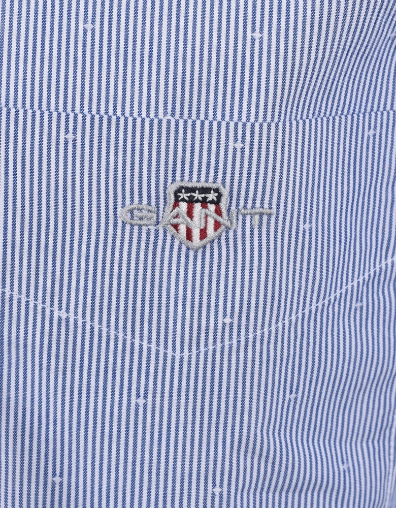 Reg Dobby Dot Stripe Shirt College Blue