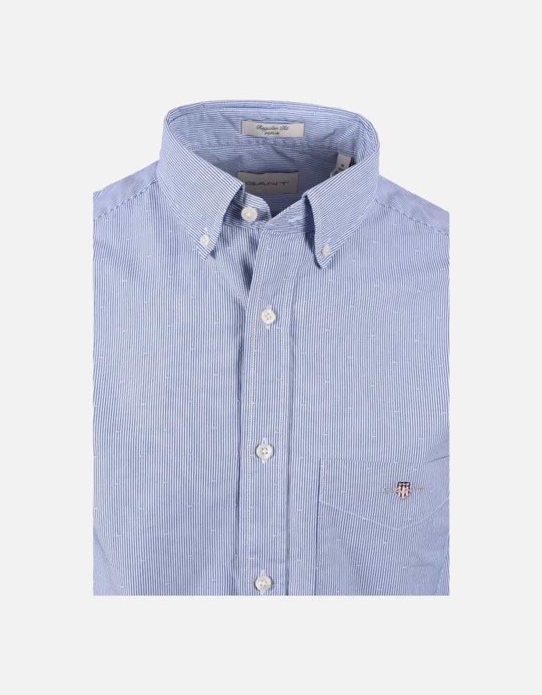 Reg Dobby Dot Stripe Shirt College Blue