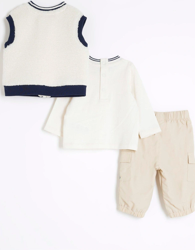 Baby Boys Borg Gilet Set - Beige