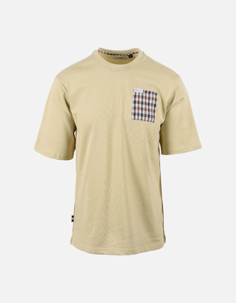 Club Check Pocket T-shirt Beige