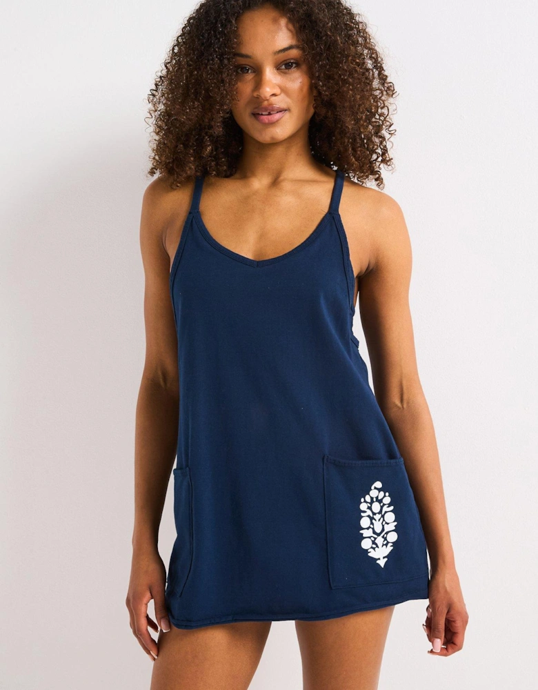 Womens Training Hot Shot Mini Logo Dress - Navy