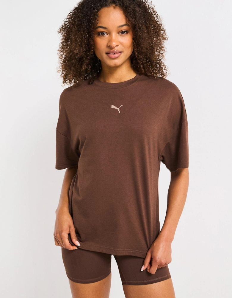 Womens Training Evolve Oversized Tee - Brown