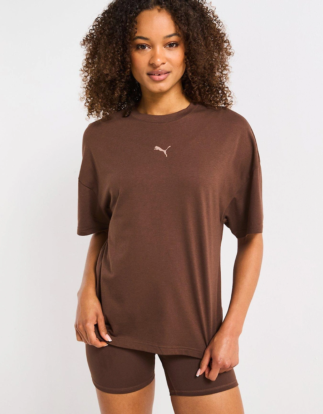 Womens Training Evolve Oversized Tee - Brown, 2 of 1