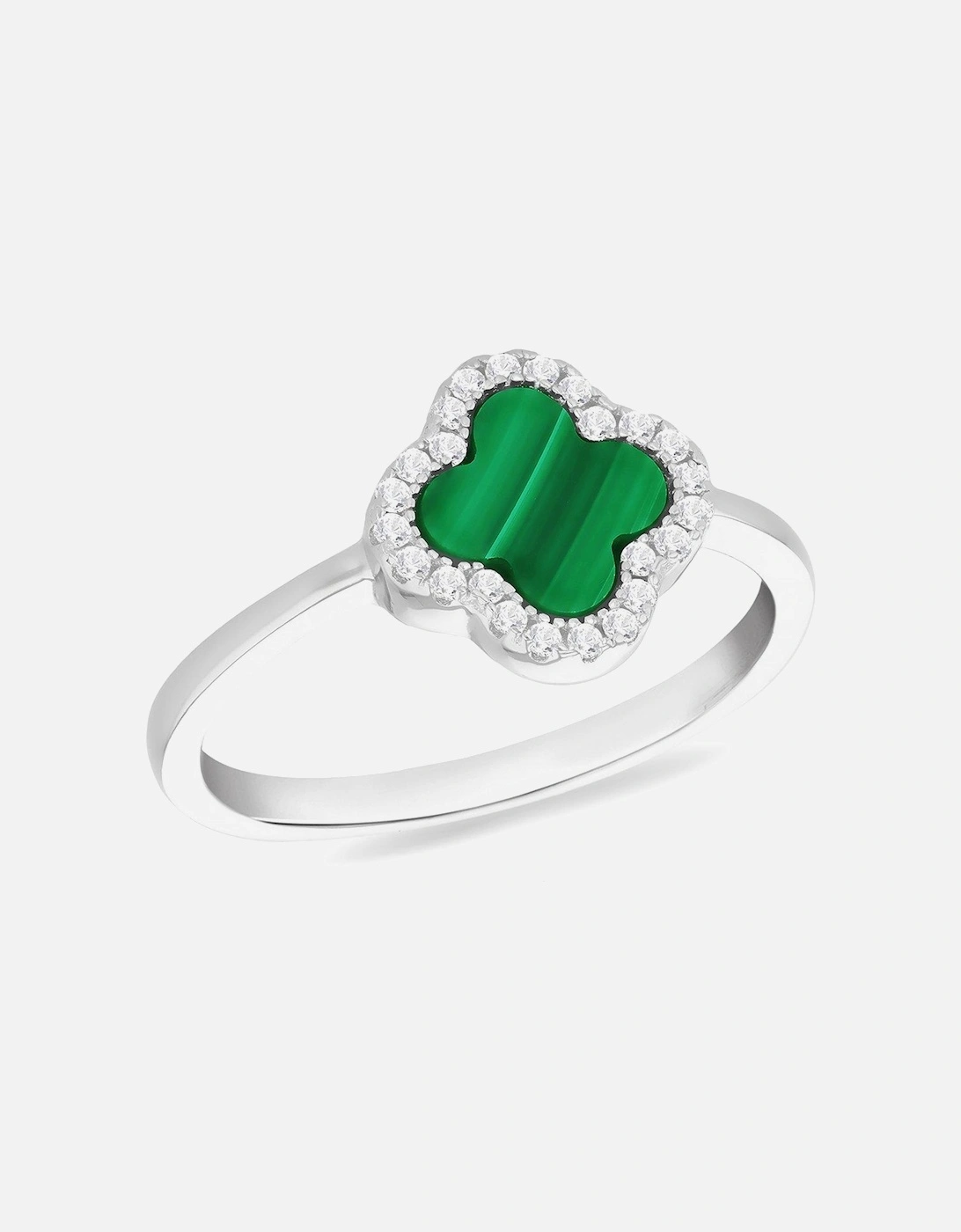 SIL RHO CZ MALACITE PETAL RING, 2 of 1