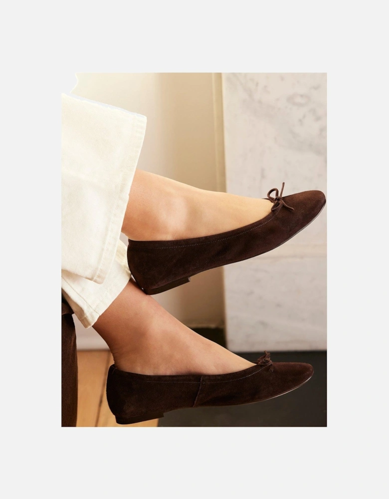 Carla Suede Ballet Flat - Brown