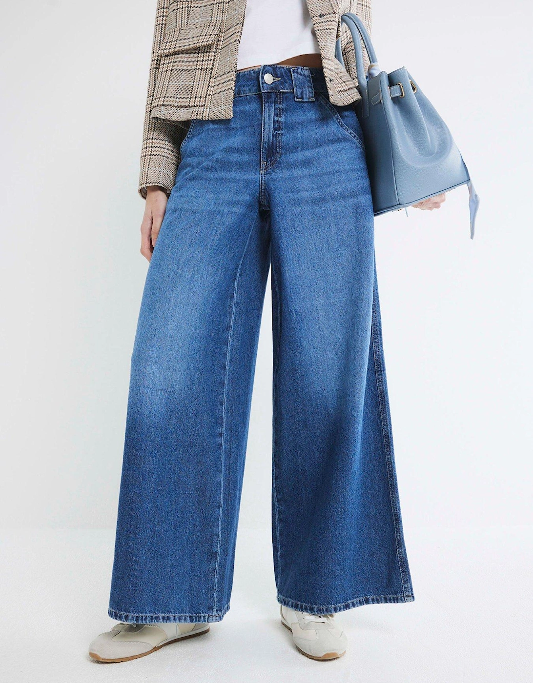 Wide Leg Palazzo Trouser - Medium Denim, 2 of 1