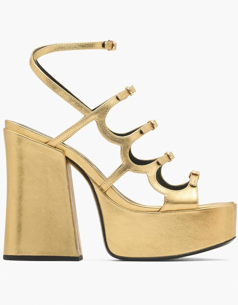 The Kiki Platform Sandals - Gold