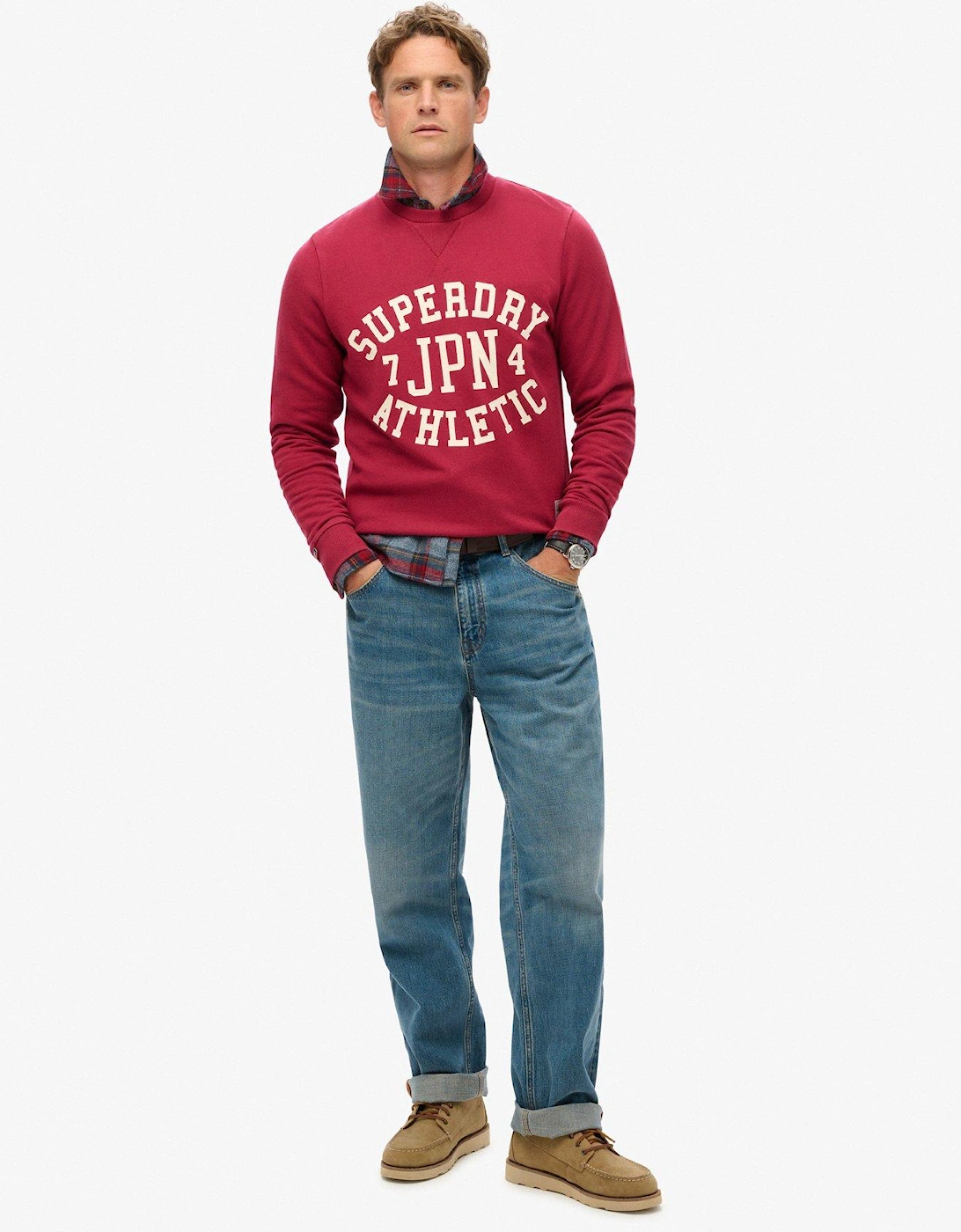 Original Athletic Printed Sweat Top - Red