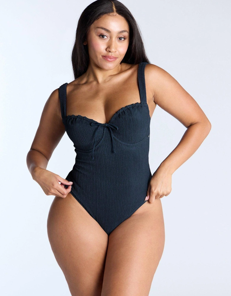 Amalfi Texture Swimsuit - Navy